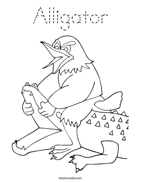 Silly Alligator Coloring Page