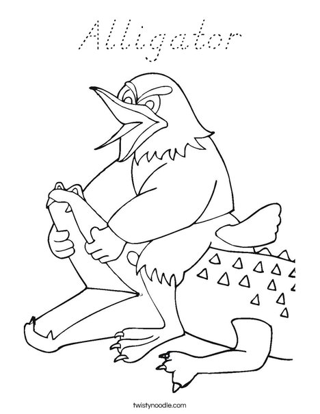 Silly Alligator Coloring Page
