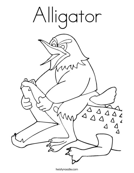 Silly Alligator Coloring Page