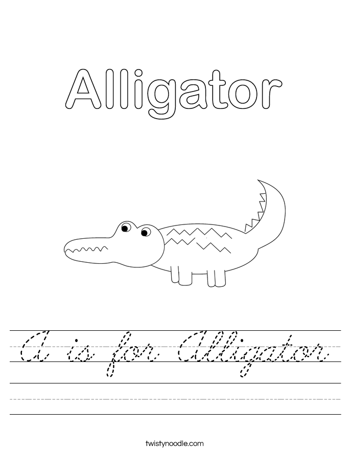 A is for Alligator Worksheet