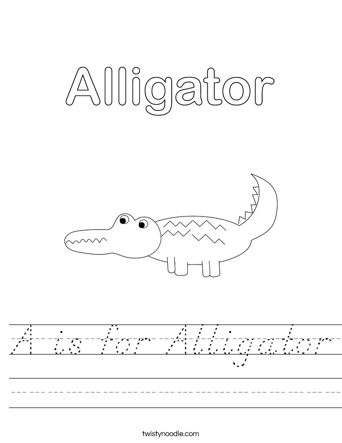 A is for Alligator Worksheet