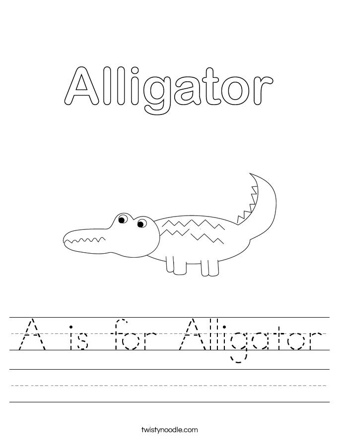 A is for Alligator Worksheet