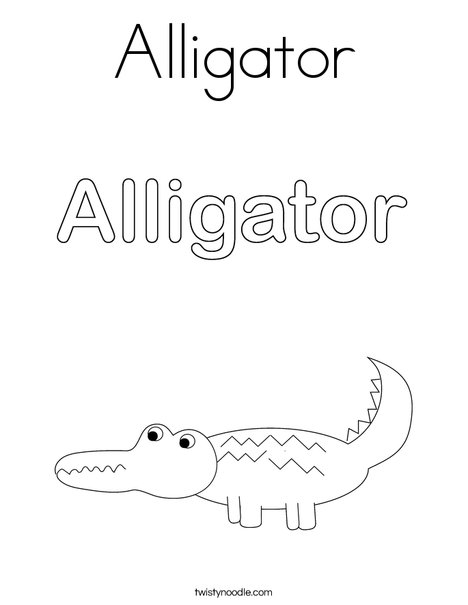 Alligator Coloring Page - Twisty Noodle