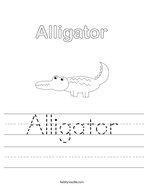 Alligator Handwriting Sheet