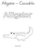 Alligator - Cocodrilo Coloring Page