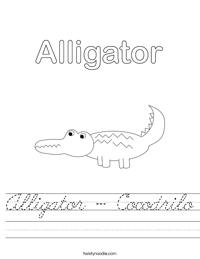 Alligator - Cocodrilo Worksheet