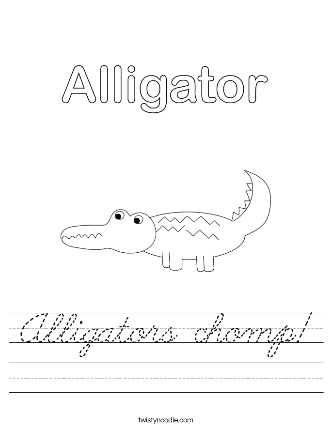 Alligators chomp! Worksheet