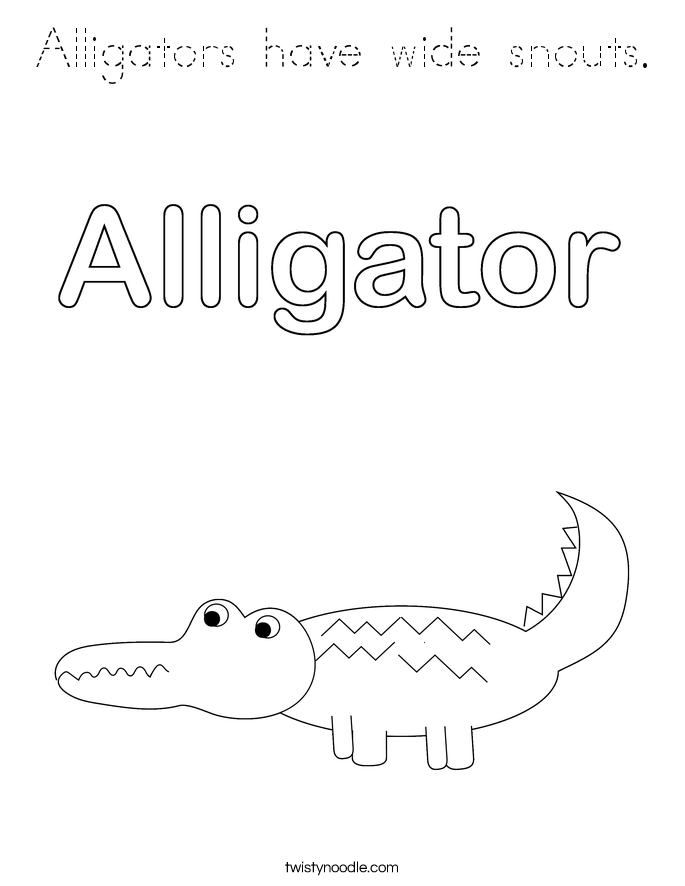 Alligators have wide snouts. Coloring Page