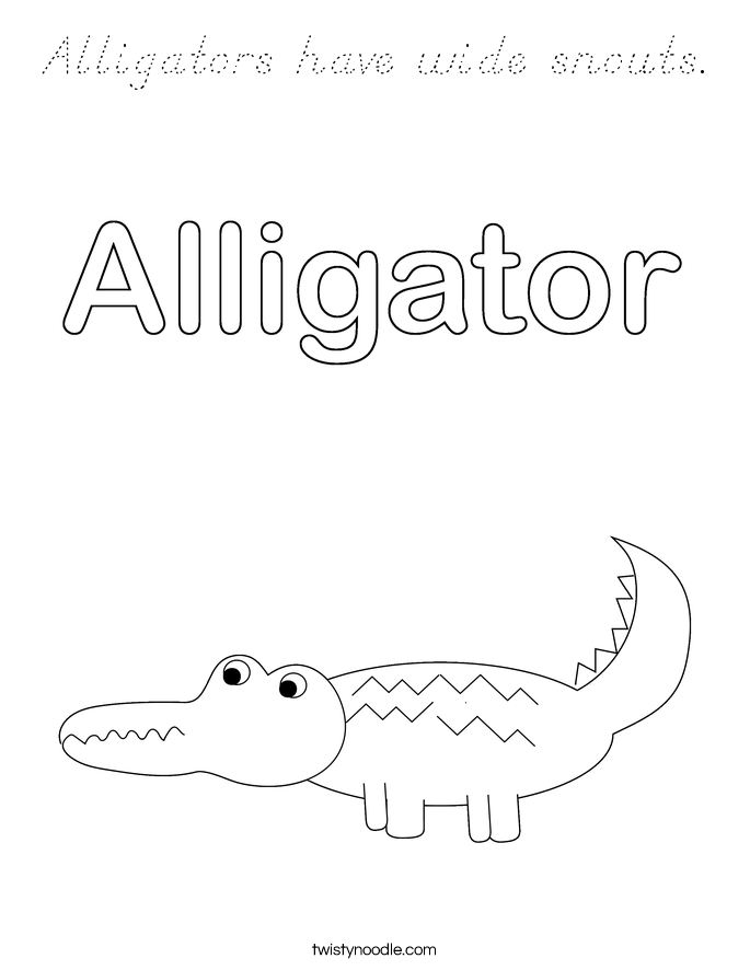 Alligators have wide snouts. Coloring Page