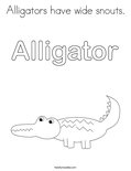 Alligators have wide snouts.Coloring Page