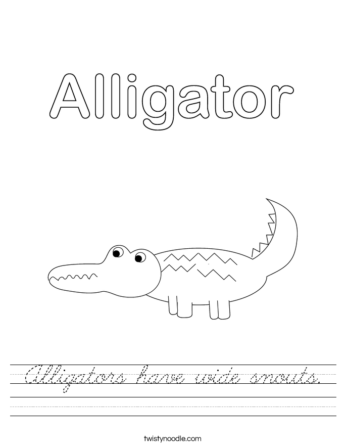Alligators have wide snouts. Worksheet