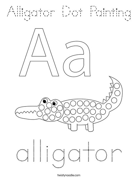 Alligator Dot Painting Coloring Page