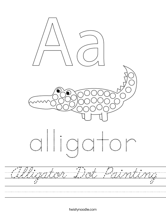 Alligator Dot Painting Worksheet
