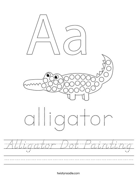 Alligator Dot Painting Worksheet