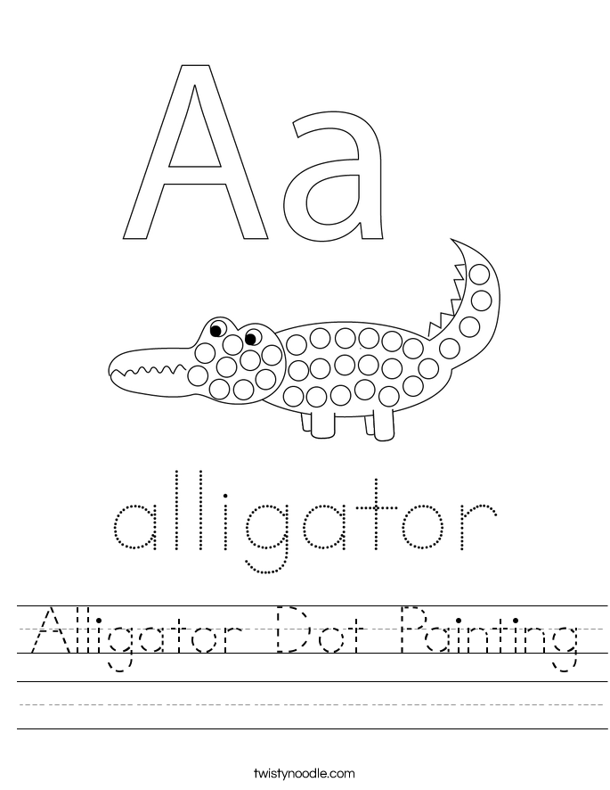 Alligator Dot Painting Worksheet