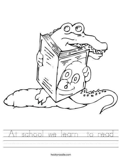 Alligator reading a book Worksheet