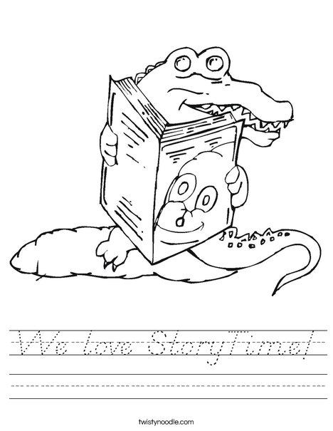 Alligator reading a book Worksheet