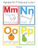Alphabet M-P Flashcards (color) Coloring Page