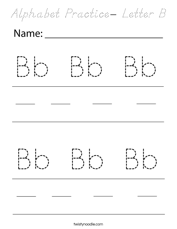 Alphabet Practice- Letter B Coloring Page