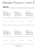 Alphabet Practice- Letter B Coloring Page