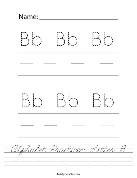 Alphabet Practice- Letter B Worksheet