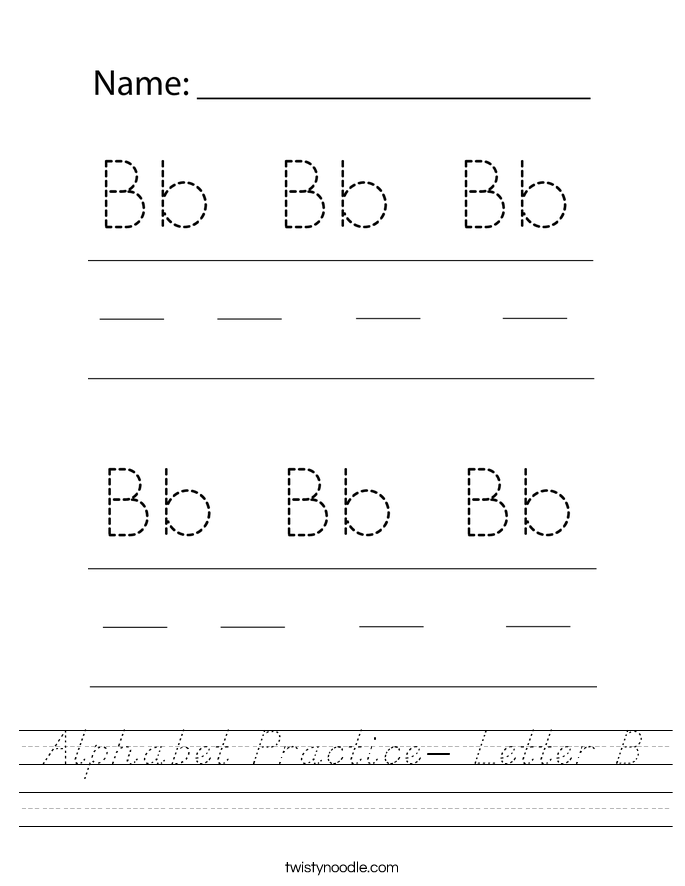 Alphabet Practice- Letter B Worksheet