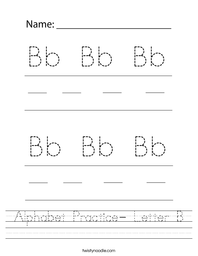 Alphabet Practice- Letter B Worksheet