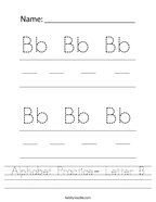 Alphabet Practice- Letter B Handwriting Sheet