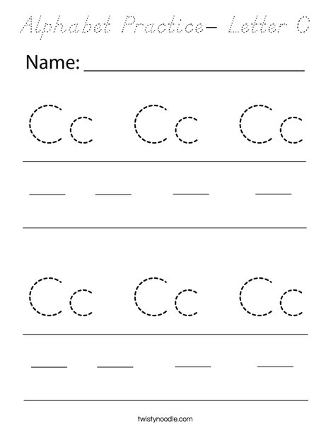 Alphabet Practice- Letter C Coloring Page