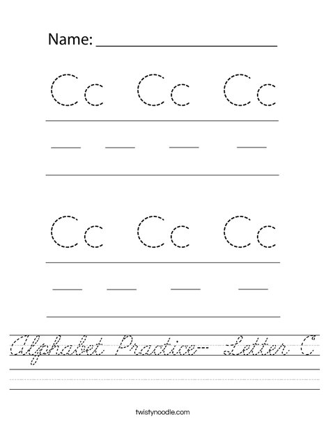 Alphabet Practice- Letter C Worksheet