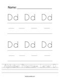 Alphabet Practice- Letter D Worksheet