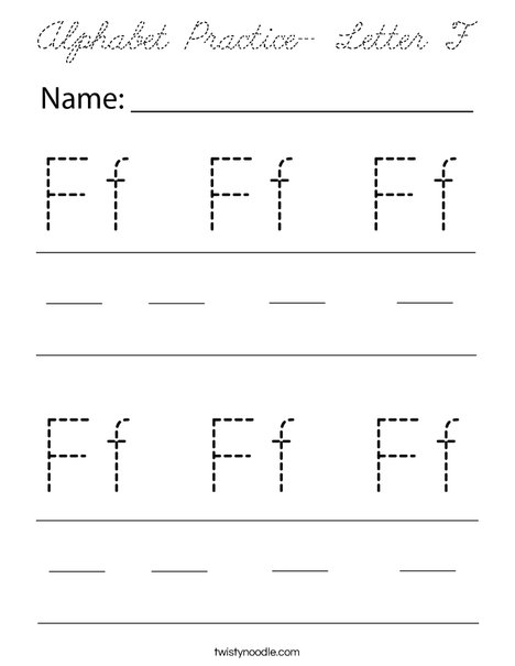 Alphabet Practice- Letter F Coloring Page