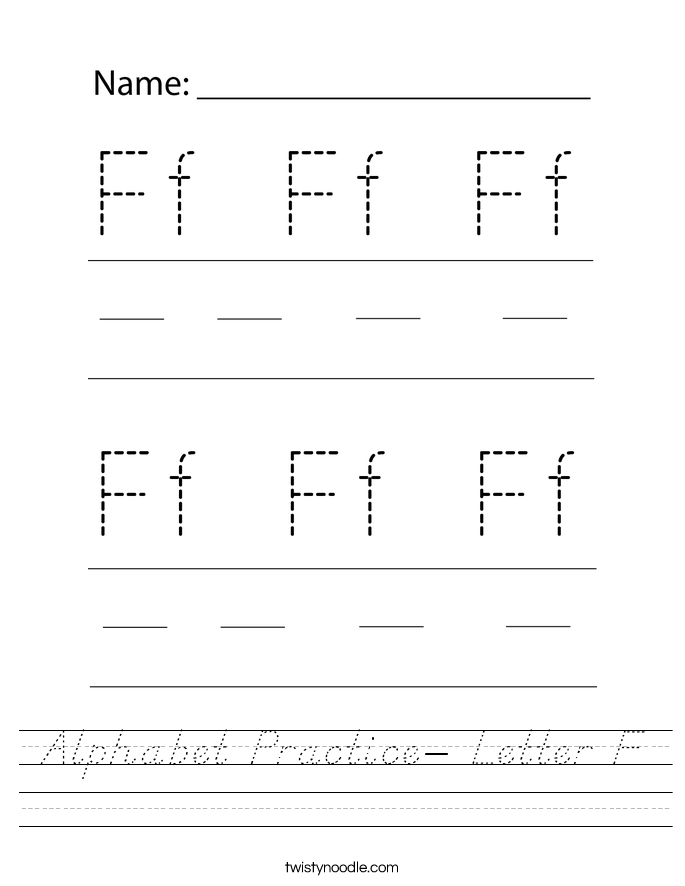 Alphabet Practice- Letter F Worksheet