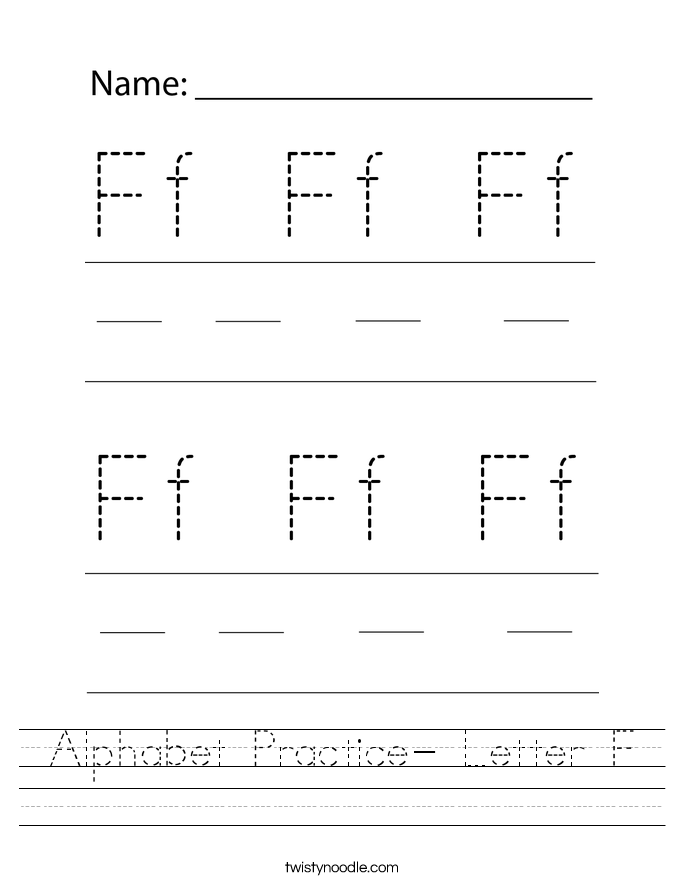 Alphabet Practice- Letter F Worksheet