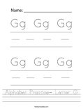 Alphabet Practice- Letter G Worksheet