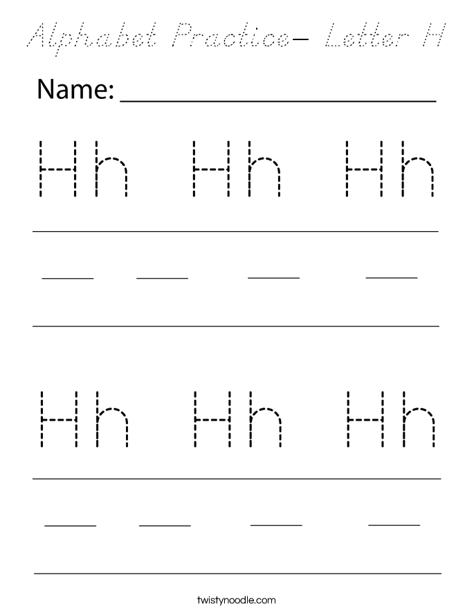 Alphabet Practice- Letter H Coloring Page