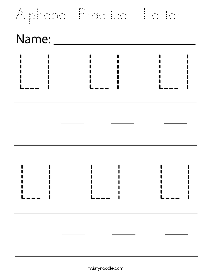 Alphabet Practice- Letter L Coloring Page
