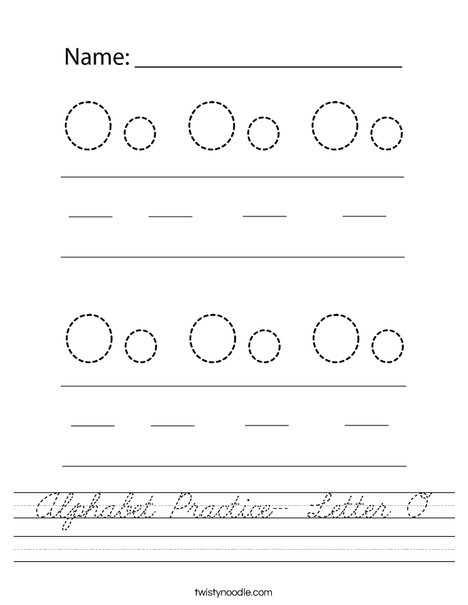 Alphabet Practice- Letter O Worksheet