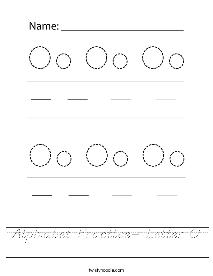 Alphabet Practice- Letter O Worksheet