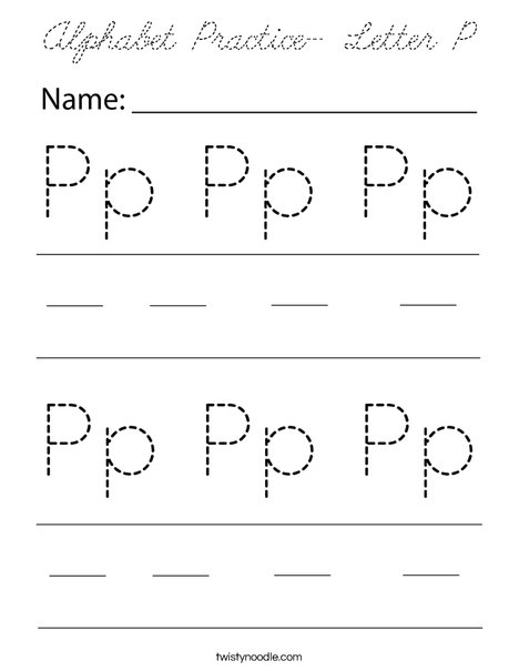 Alphabet Practice- Letter P Coloring Page