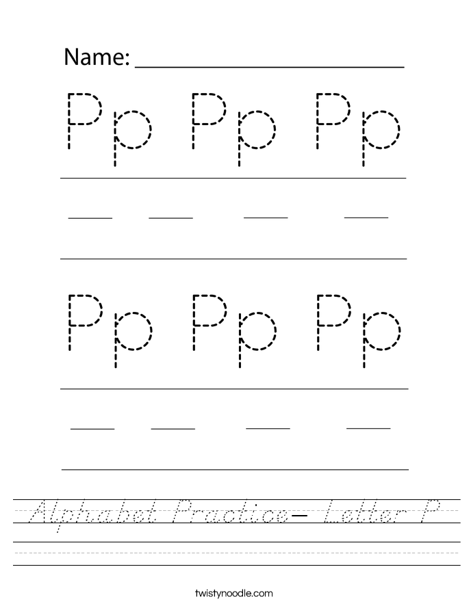 Alphabet Practice- Letter P Worksheet