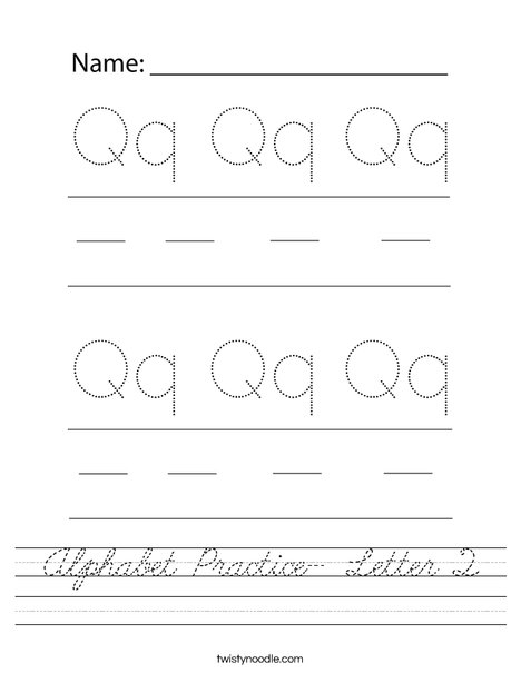 Alphabet Practice- Letter Q Worksheet