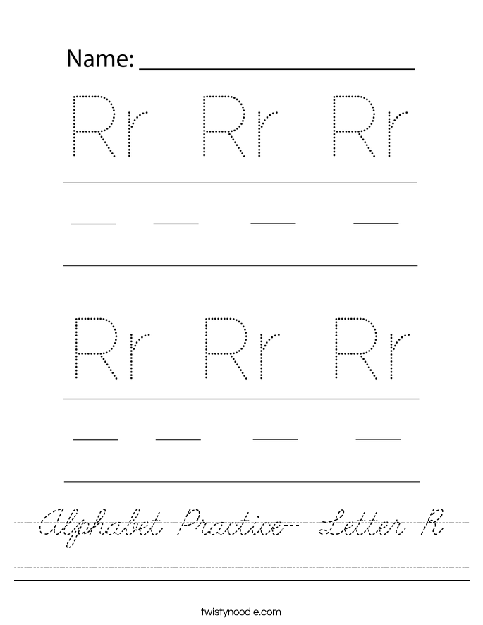 Alphabet Practice- Letter R Worksheet