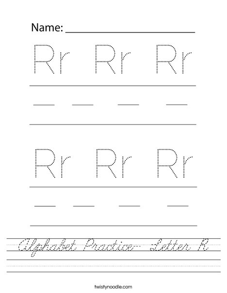 Alphabet Practice- Letter R Worksheet