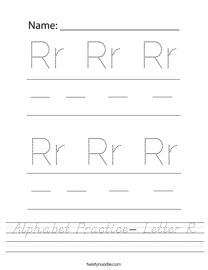 Alphabet Practice- Letter R Worksheet