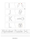 Alphabet Puzzle I-L Worksheet