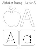 Alphabet Tracing - Letter A Coloring Page