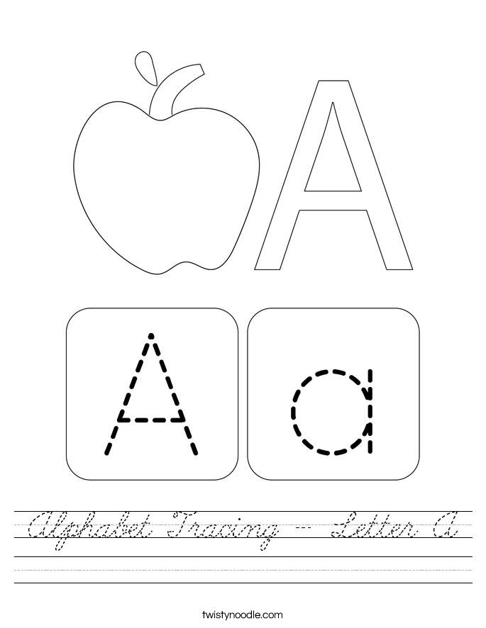Alphabet Tracing - Letter A Worksheet