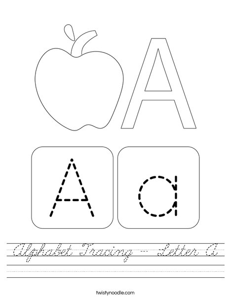 Alphabet Tracing - Letter A Worksheet