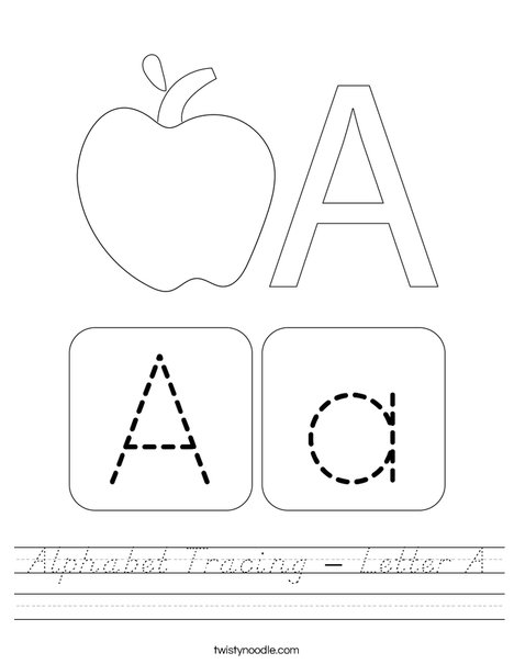 Alphabet Tracing - Letter A Worksheet